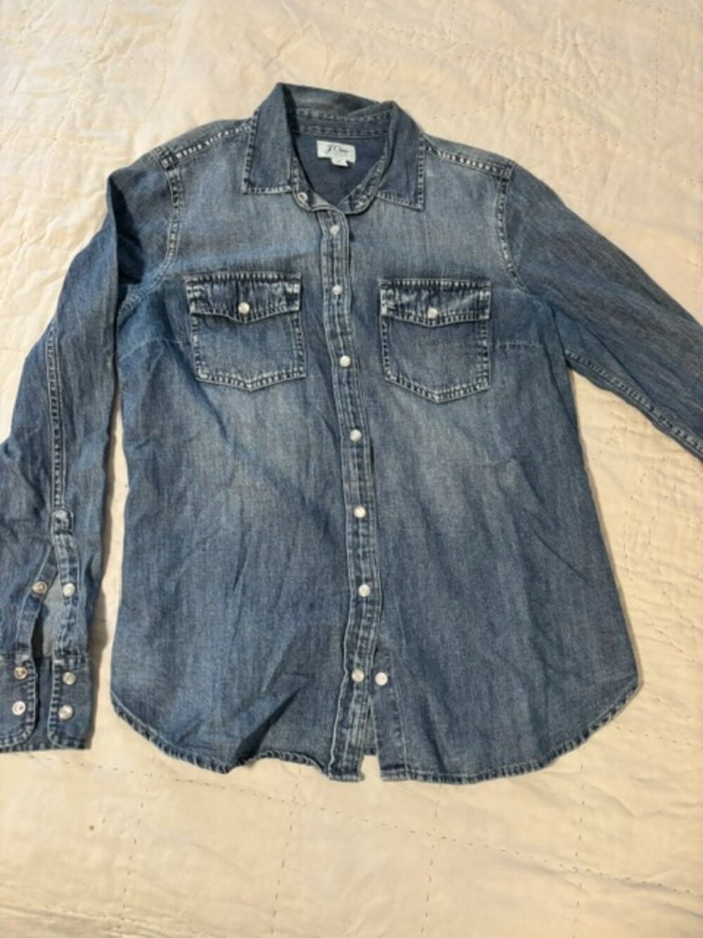 J. Crew women's size 6 snap front denim shirt